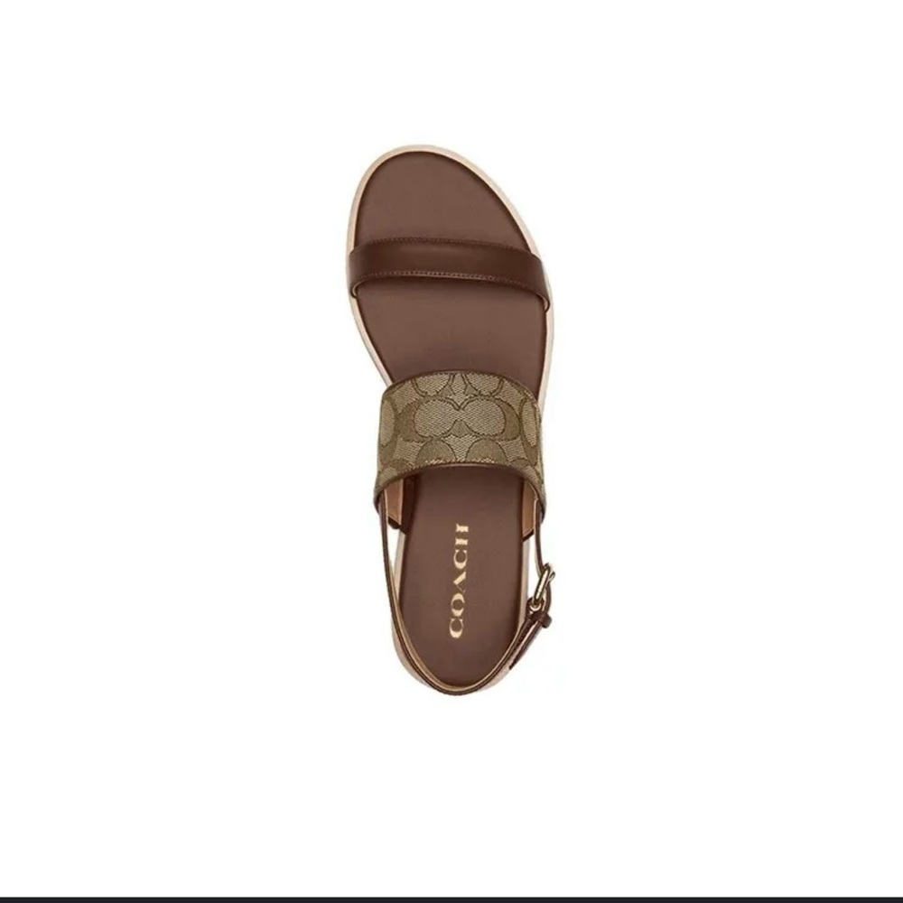 COACH Harley One-Strap Sandals Women's Brown - Picture 3 of 5
